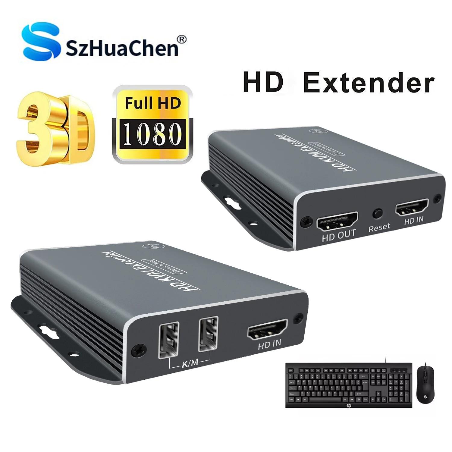 HDMI ȣȯ 60M KVM ͽٴ, IP Rj45 Cat5e/6 1080P USB ̴ ͽٴ, EDID  Ʈ PC-TV 